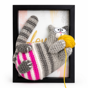 Cadre avec chat gris