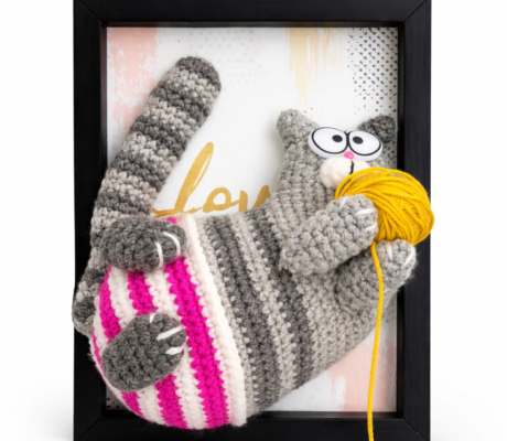 Cadre avec chat gris