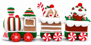 Sucre d’Orge Express, le train de Noël au crochet